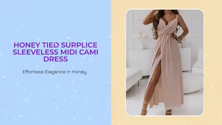 Honey Tied Surplice Sleeveless Midi Cami Dress by@Outfy