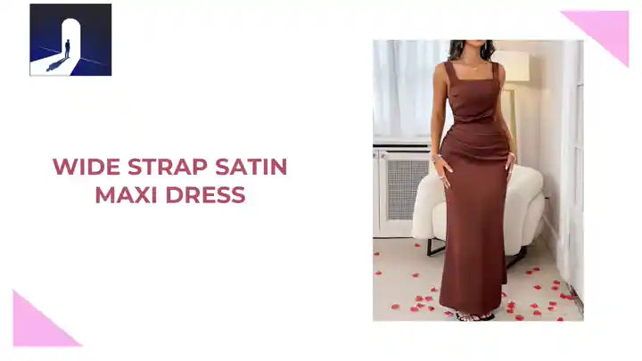 Wide Strap Satin Maxi Dress by@Outfy