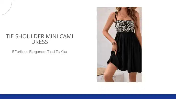 Tie Shoulder Mini Cami Dress by@Outfy