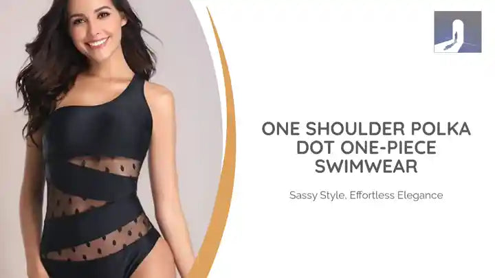 One Shoulder Polka Dot One-Piece Swimwear by@Outfy