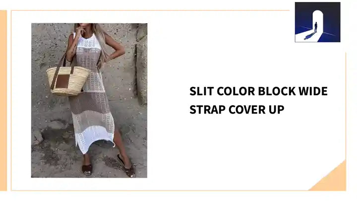 Slit Color Block Wide Strap Cover Up by@Outfy