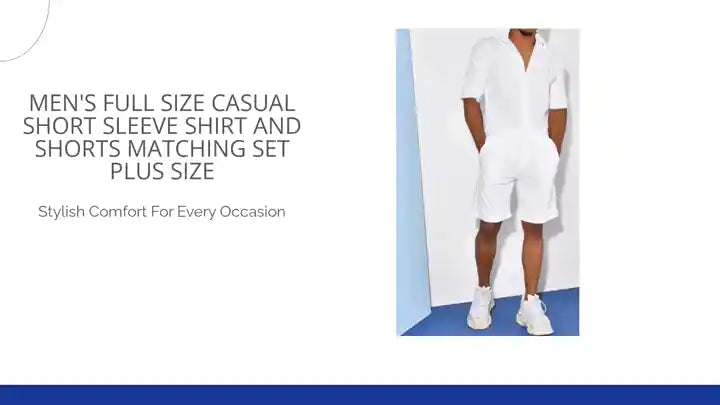 Men's Full Size Casual Short Sleeve Shirt and Shorts Matching Set Plus Size by@Outfy