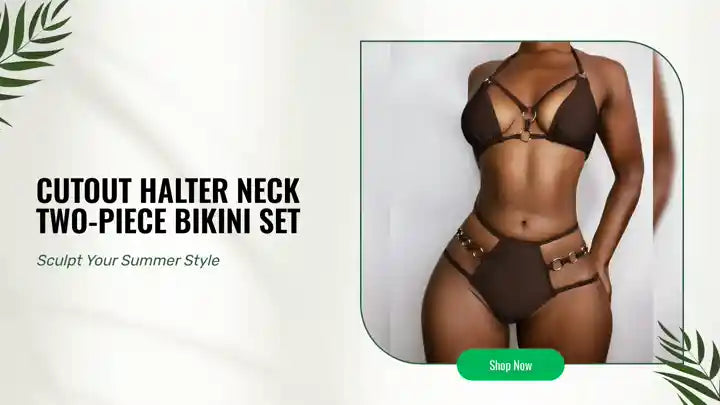 Cutout Halter Neck Two-Piece Bikini Set by@Outfy
