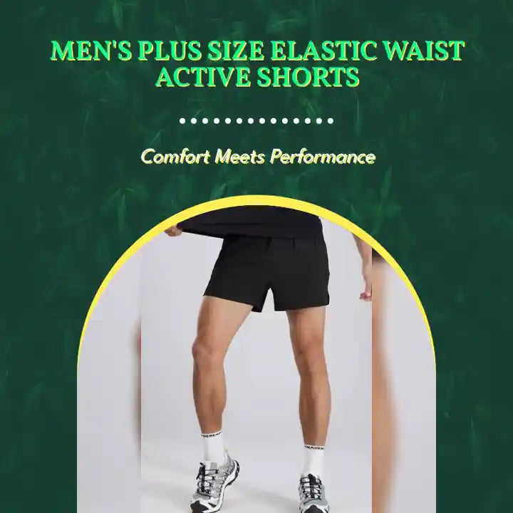 Men's Plus Size Elastic Waist Active Shorts by@Outfy