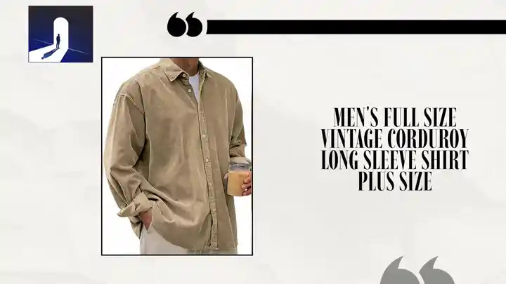 Men's Full Size Vintage Corduroy Long Sleeve Shirt Plus Size by@Outfy