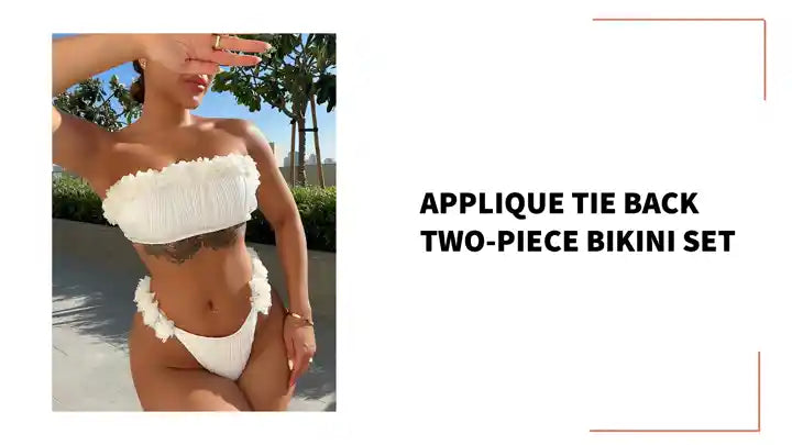 Applique Tie Back Two-Piece Bikini Set by@Outfy