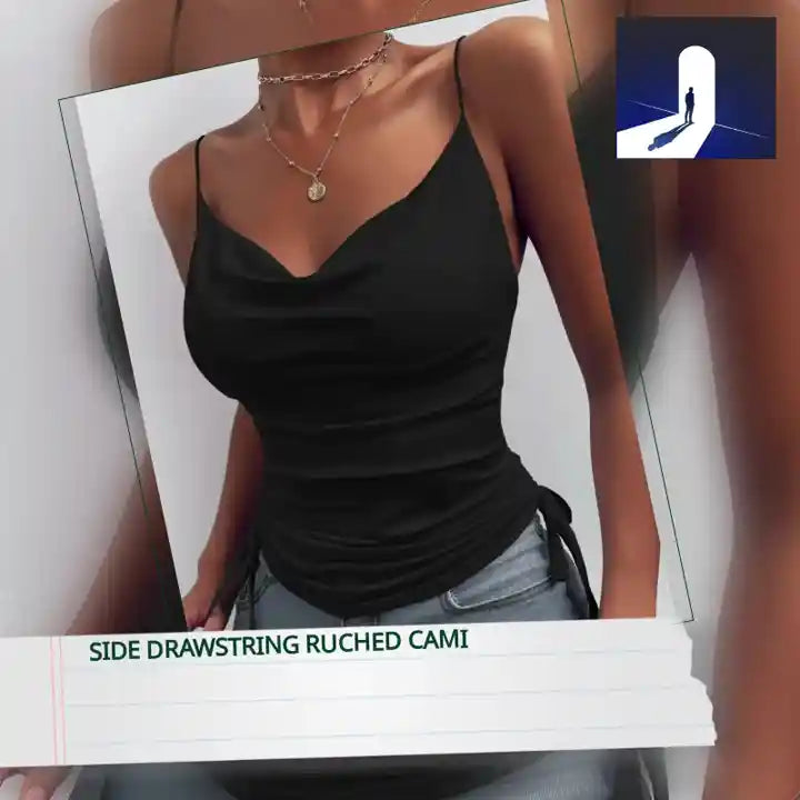 Side Drawstring Ruched Cami by@Outfy