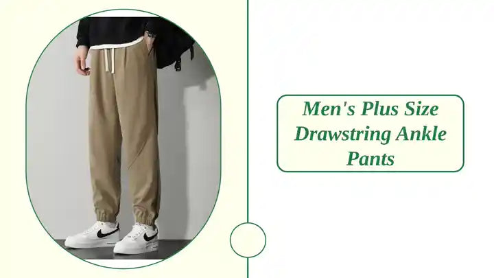 Men's Plus Size Drawstring Ankle Pants by@Outfy
