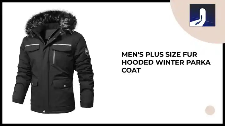 Men's Plus Size Fur Hooded Winter Parka Coat by@Outfy