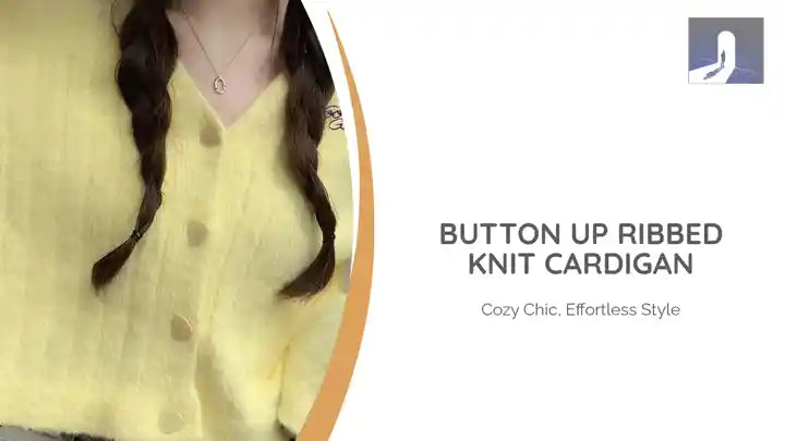 Button Up Ribbed Knit Cardigan by@Outfy