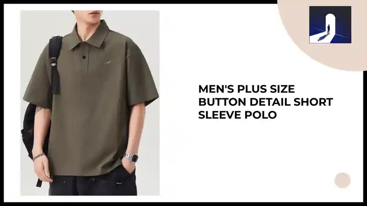 Men's Plus Size Button Detail Short Sleeve Polo by@Outfy